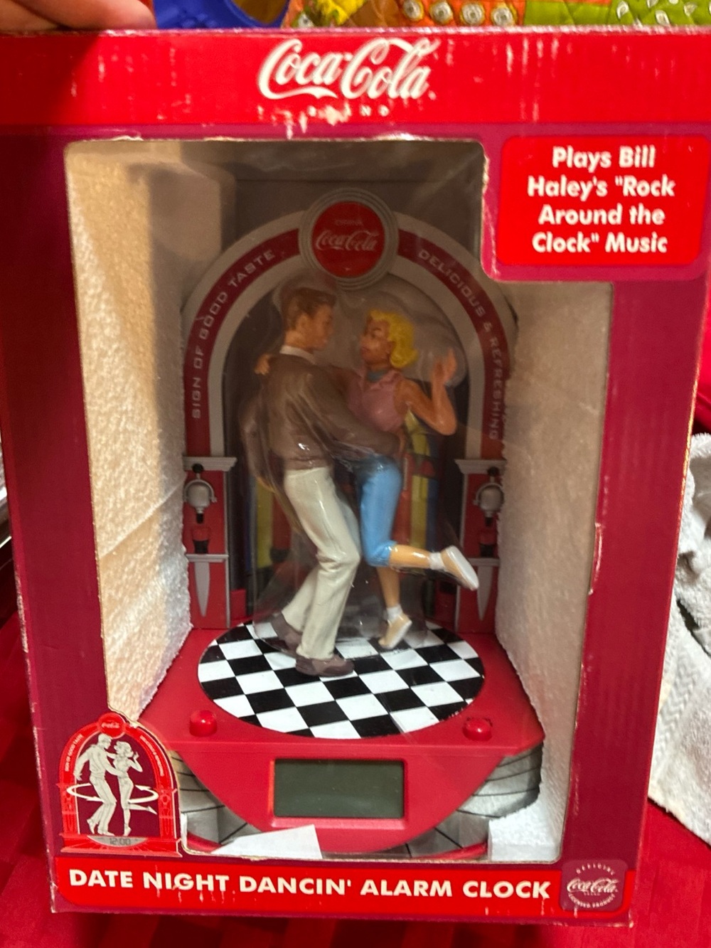 Coca Cola Date Night Dancing Musical Alarm Clock Rock Around the Clock Retro Vtg